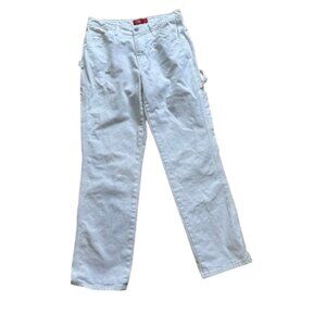 DICKIE'S Carpenter Jeans White Cargo Pants Straight Leg Women's Size Small 5 /27